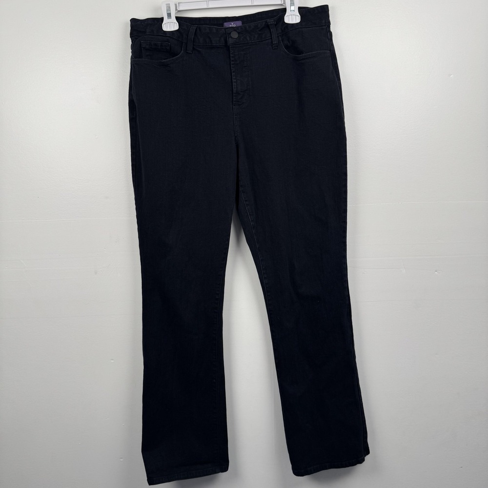 NYDJ Jeans Womens 16 (35x20) Black Barbara Bootcut Made in USA Lift Tuck Tech